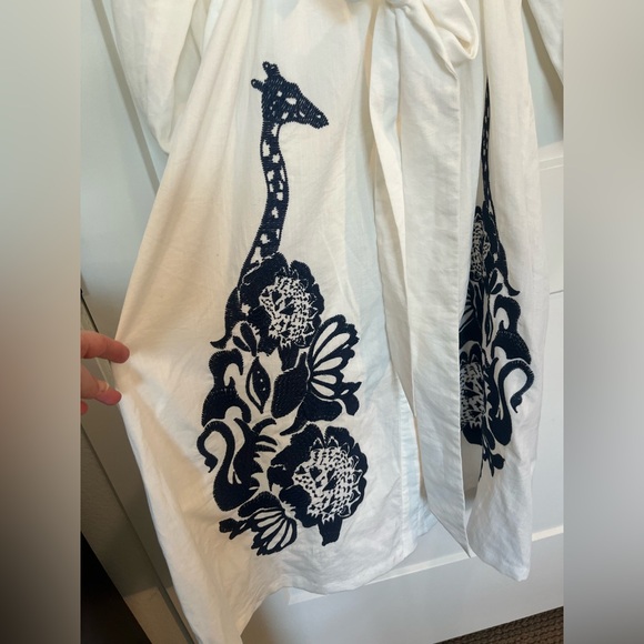 ELOQUII Relaxed White Applique Button Down Giraffe Dress Resort Safari 20 NWT - Picture 4 of 16